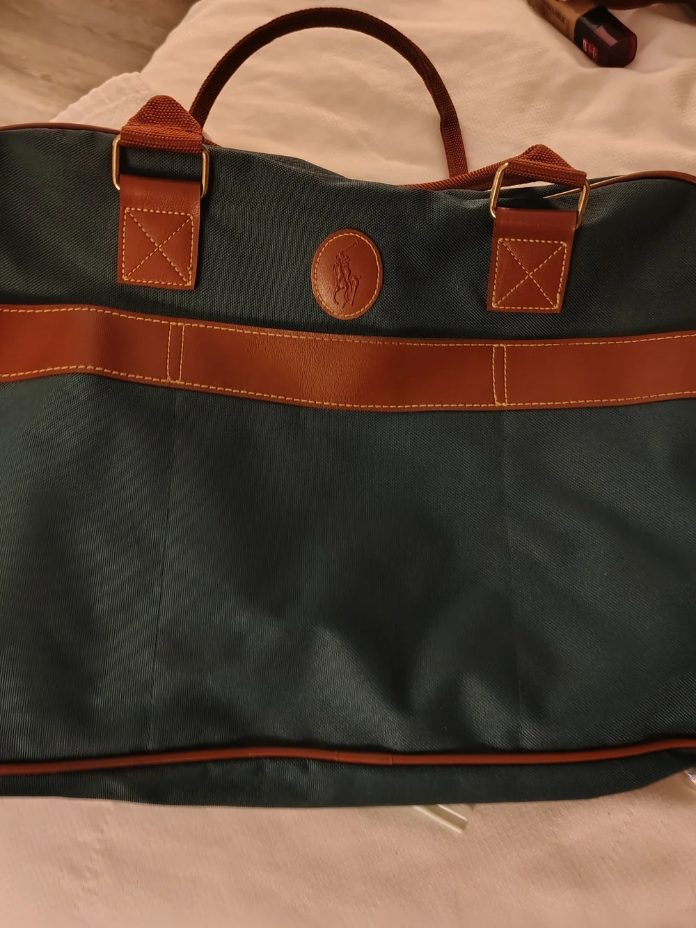 Teal Duffel Bag with Brown Trim - Classic Travel Set